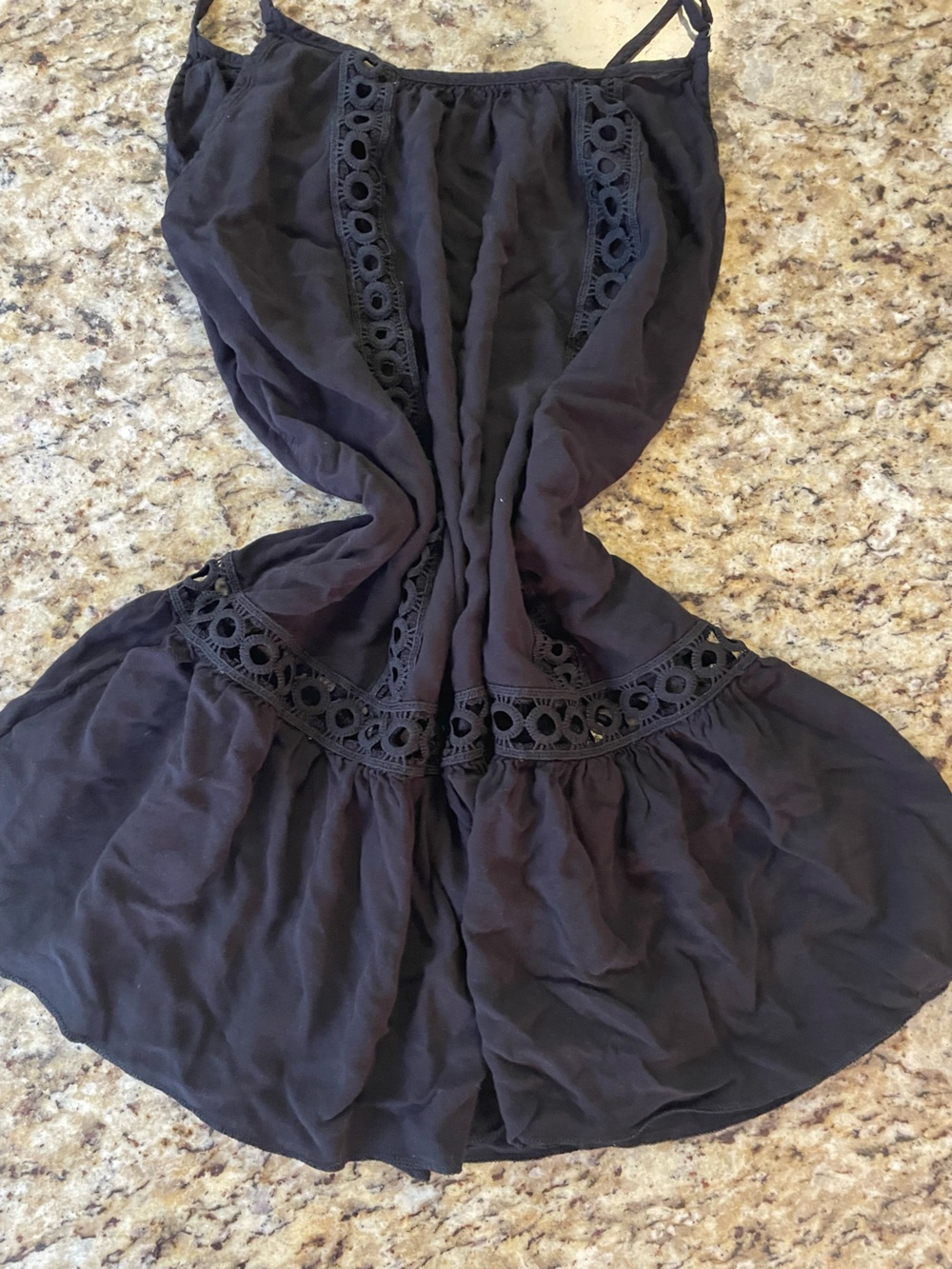 Women’s Black Swim Coverup with Crochet Trim